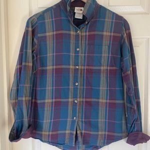 The North Face Plaid Flanel Button Down sz M